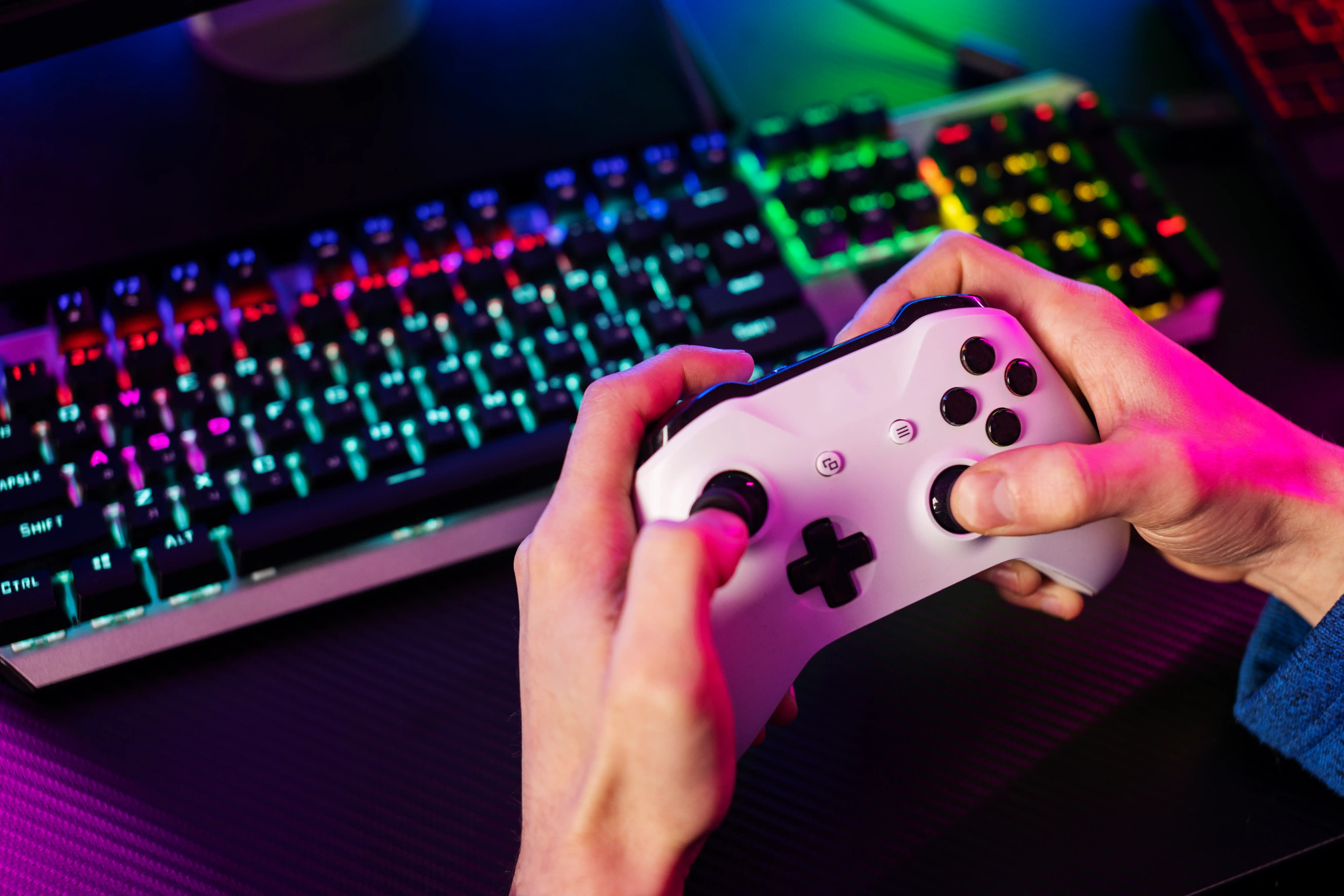 control de stadia con manos en el