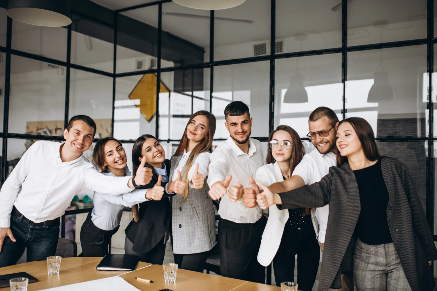 Persona felices en el trabajo